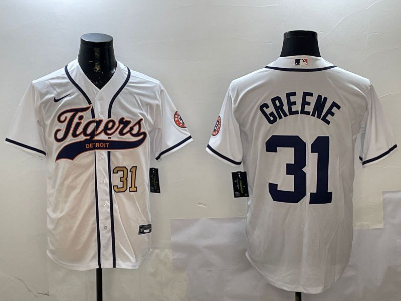 Men Detroit Tigers #31 Greene White Joint Name 2025 Nike MLB Jersey style 4